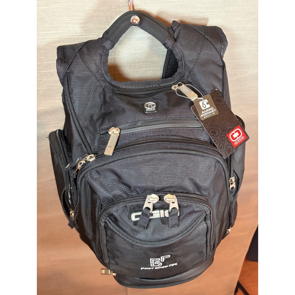 OGIO Metro Black Multi Pocket Backpack Audio‎ Ready Laptop Travel Work Bag - Picture 6 of 16